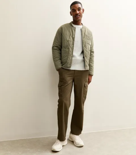 Dark Khaki Relaxed Cargo Trousers