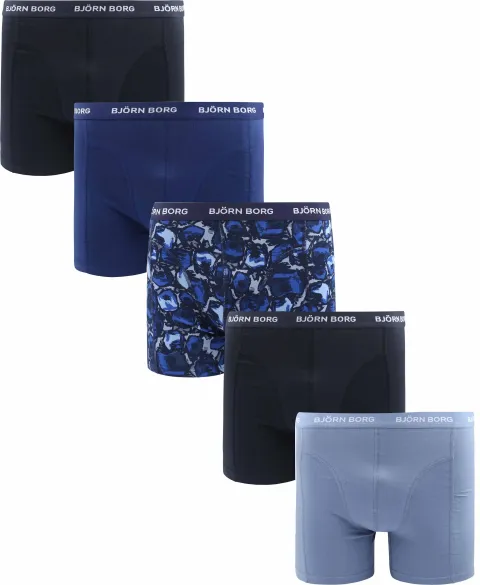 Bjorn Borg Boxers Cotton Stretch 5-Pack Light blue Blue Dark Blue maat L