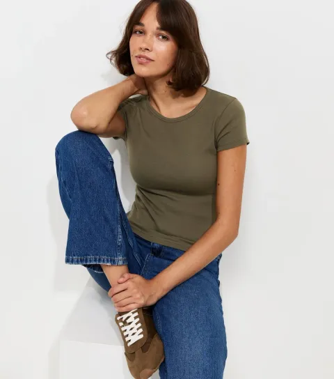 Dark Khaki Baby Tee T-Shirt