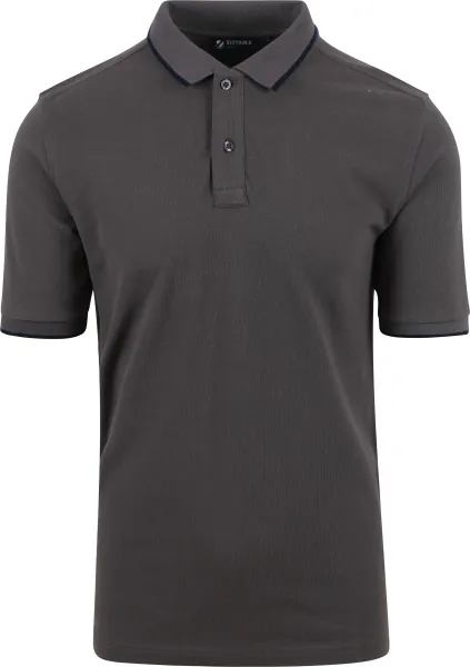 Suitable Respect Polo Shirt Tip Ferry Anthracite Grey Dark Grey maat L
