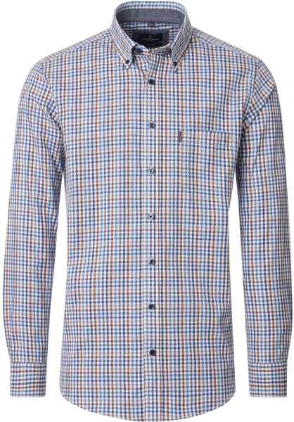 CASAMODA Casual Shirt Faux Checks Multicolour Blue maat 3XL