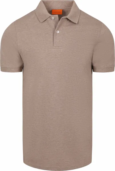 Suitable Polo Shirt MEL Pique Camel Beige Brown maat 3XL