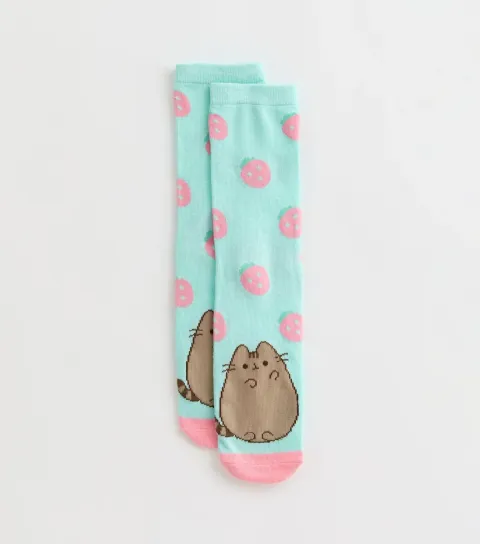Blue Pusheen Strawberry Print Ankle Socks