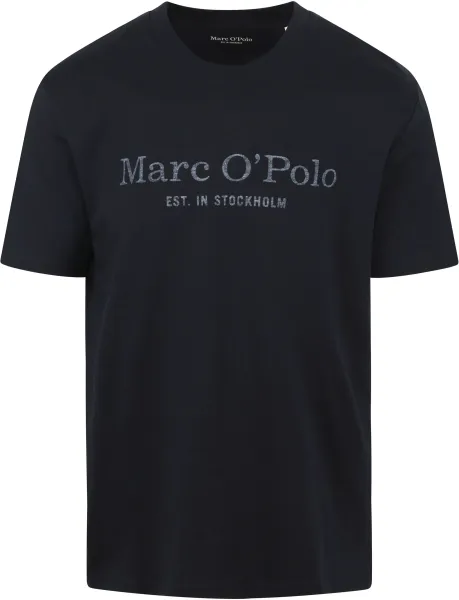 Marc O'Polo T-Shirt Logo Dark Blue Dark Blue maat 3XL