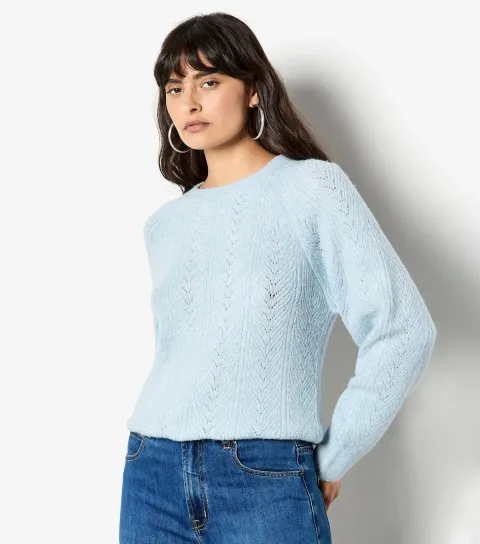 Light Blue Sparkly Pointelle Jumper
