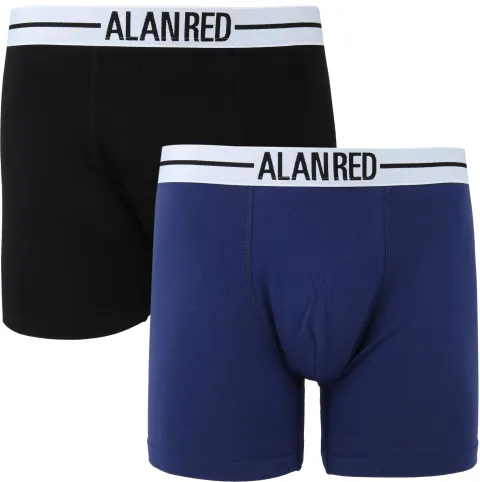 Alan Red Boxer Shorts 2-Pack Black Dark Blue Blue maat L