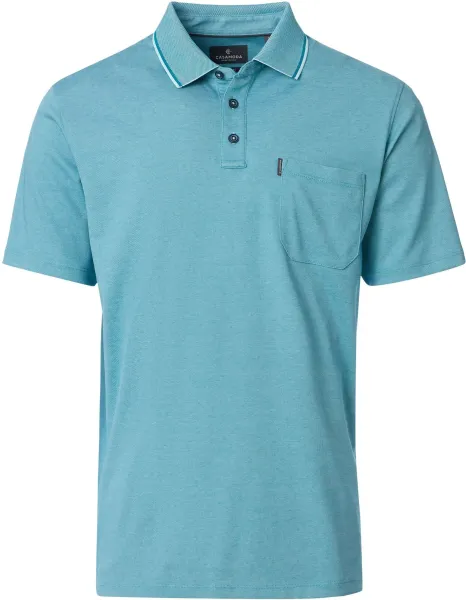 CASAMODA Polo Shirt Stretch Light blue Blue Turquoise maat 4XL