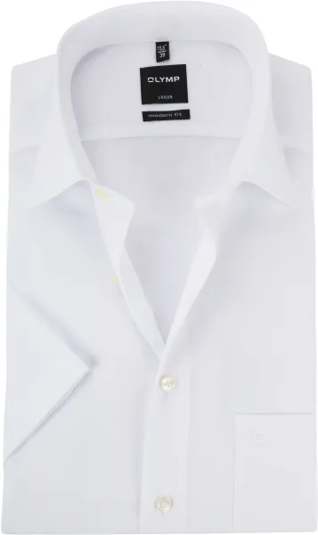 OLYMP Shirt Luxor Modern Fit Short Sleeve White size 37