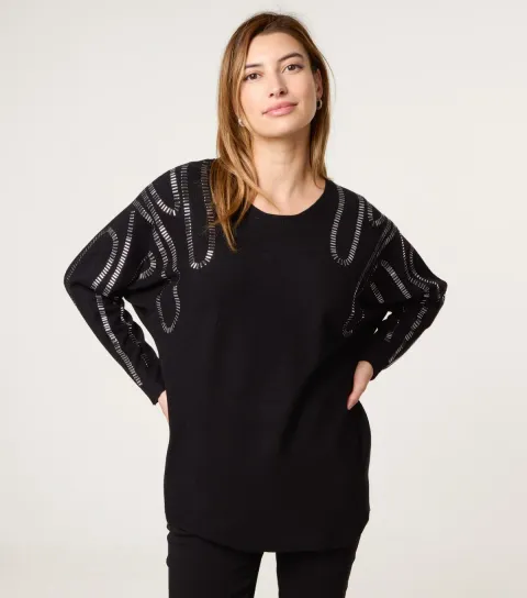 Black Embellished Jumper