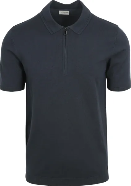 No Excess Half Zip Polo Shirt Navy Dark Blue Blue maat L