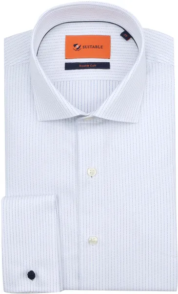 Suitable Shirt Twill Double Cuff Print White size 38