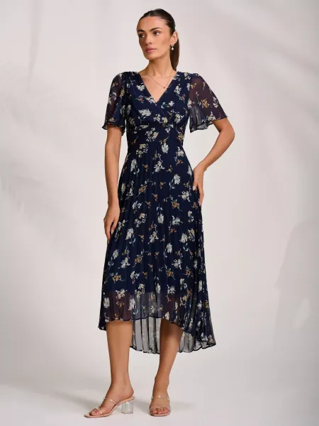 Jolie Moi Floral Pleated Maxi Dress