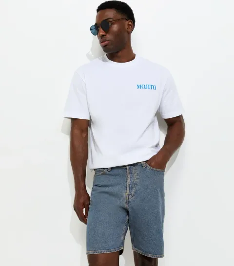 Blue Regular Denim Shorts