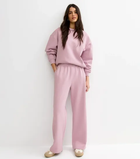 Lilac Wide Leg Relaxed Fit Joggers