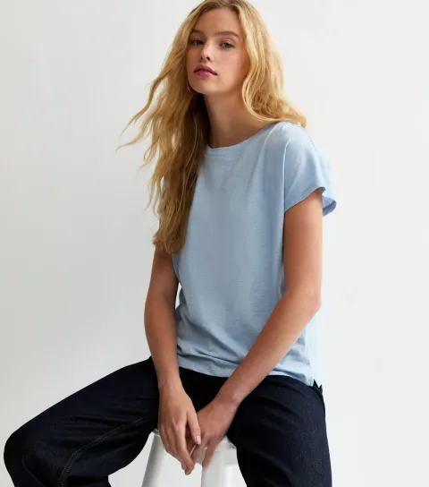 Light Blue Grown On Sleeve T-Shirt