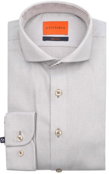 Suitable Shirt Jacquard Luxe Beige size 38