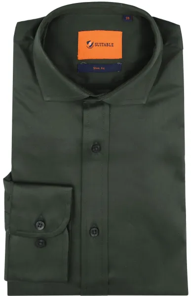 Suitable Satin Shirt Dark Green size 39