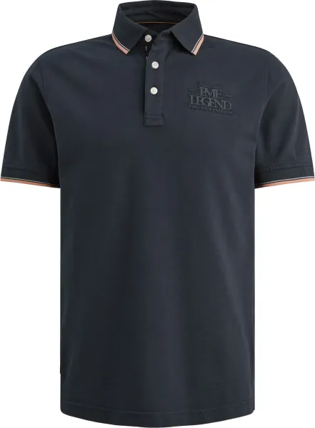 PME Legend Piqué Polo Shirt Carbon Navy Blue Dark Blue maat 3XL