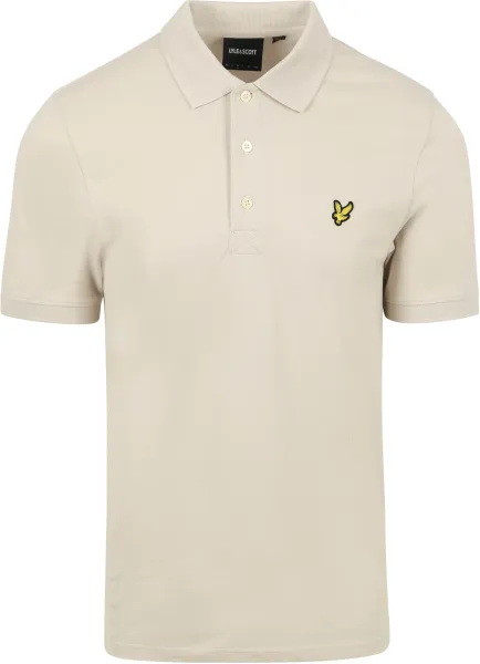 Lyle and Scott Polo Plain Ecru Beige maat L