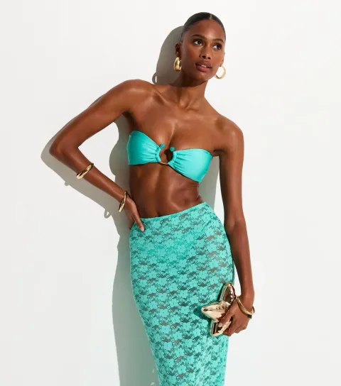 Turquoise Ring Bandeau Bikini Top