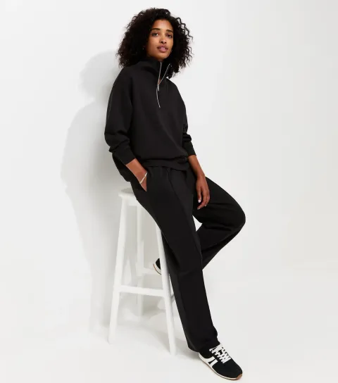 Premium Black Wide Leg Joggers