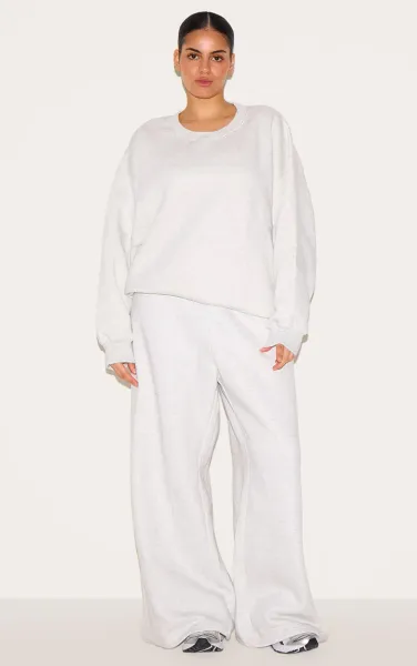 Plus Ash Grey Flared Split Hem Joggers
