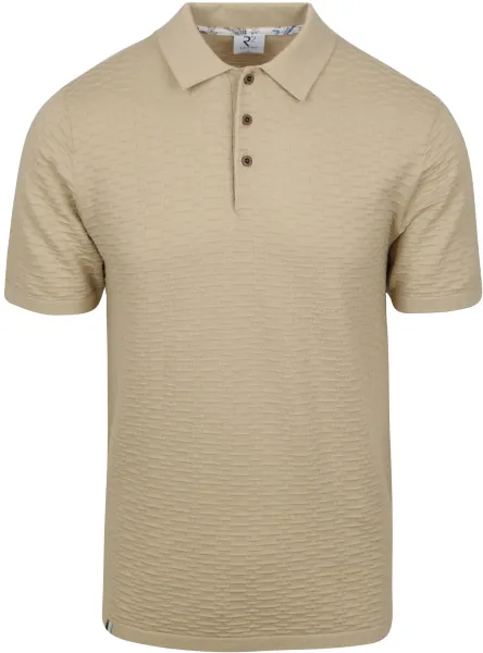 R2 Polo Knitted Beige Off-White maat L