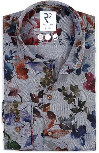 R2 Shirt Flannel Flower Print Multicolour size 38