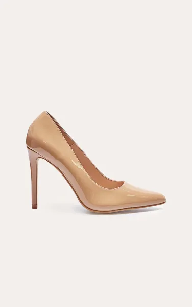 Nude Patent PU Court Shoes Heels