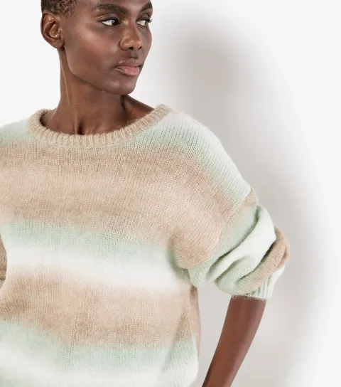 Light Green Space Dye Stripe Jumper