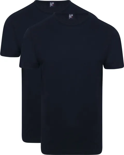 Alan Red Derby R-Neck T-Shirt Navy (2Pack) Dark Blue Blue maat 3XL
