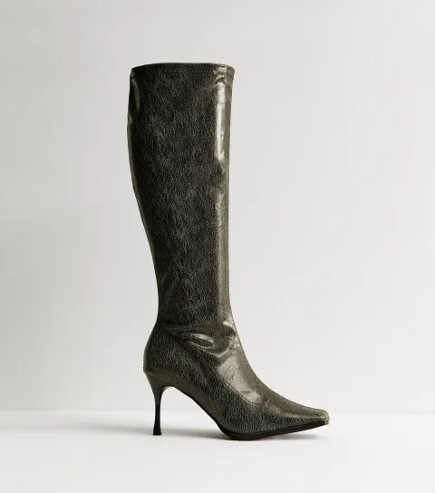 Khaki Scorpion Knee High Boots