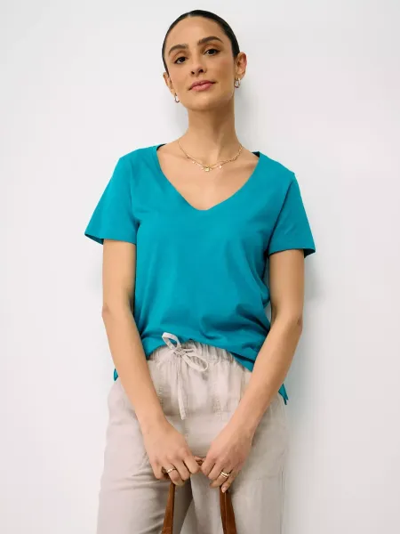 Crew Clothing Perfect V-Neck Slub T-Shirt