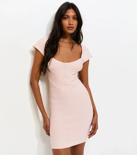 Pale Pink Bandage Mini Dress