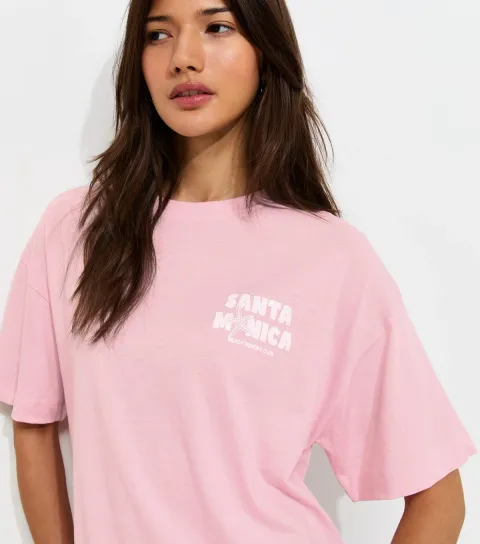 Light Pink Cotton Santa Monica Oversized T-Shirt