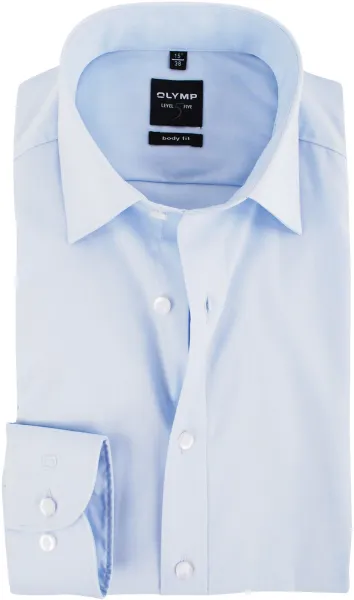 Olymp Level Five Shirt Body-fit Light Light blue Blue size 36