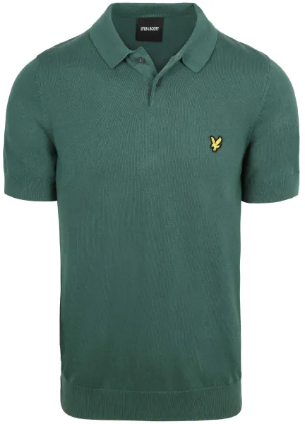 Lyle and Scott Knitted Polo Shirt Green maat L