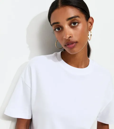 Premium White Heavyweight Cotton Boxy Fit T-Shirt
