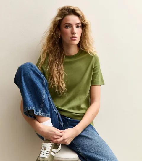 Premium Dark Khaki Heavyweight Cotton T-Shirt