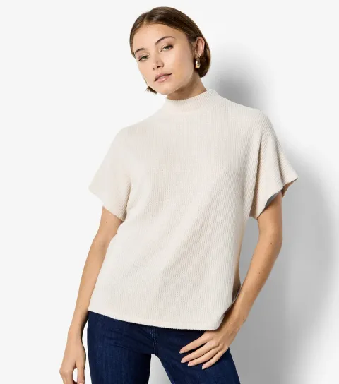 Stone Batwing High Neck T-Shirt
