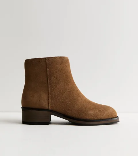 Premium Real Leather Tan Ankle Boots