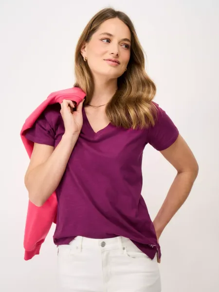 Crew Clothing Perfect V-Neck Slub T-Shirt