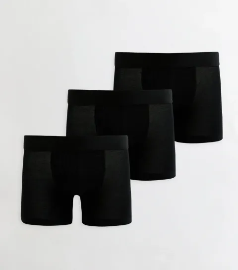 Pack Of 3 Black Boxers