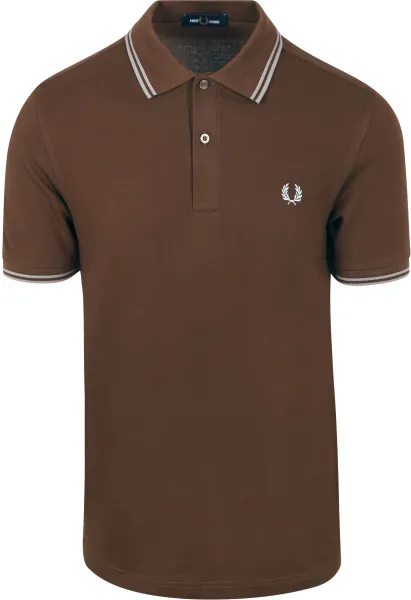 Fred Perry Polo Twin Tipped M3600 49A Brown maat L