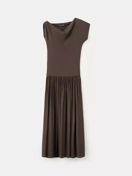 Mango Vestido Asymmetric Neck Maxi Dress