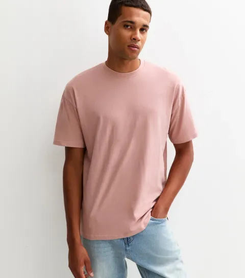 Pink Oversized Crew Neck T-Shirt