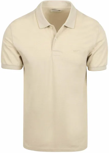 Gant 2Tone Piqué Polo Shirt Ecru Beige maat 3XL
