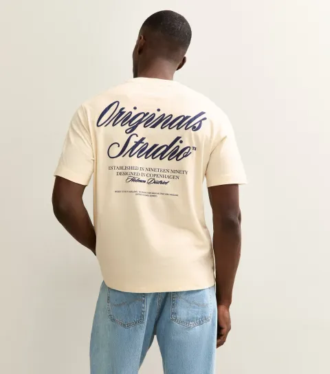 Cream Relaxed Originals Studio Logo T-Shirt