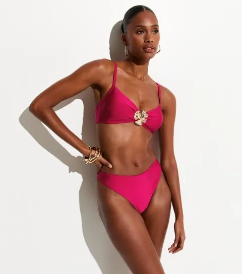Dark Pink High Leg Hipster Bikini Bottoms
