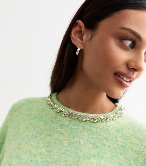 Green Gem Embellished Jumper